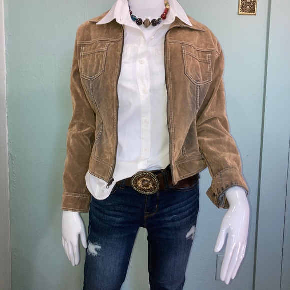 Flocked Denim Jacket M - Picture 5 of 6